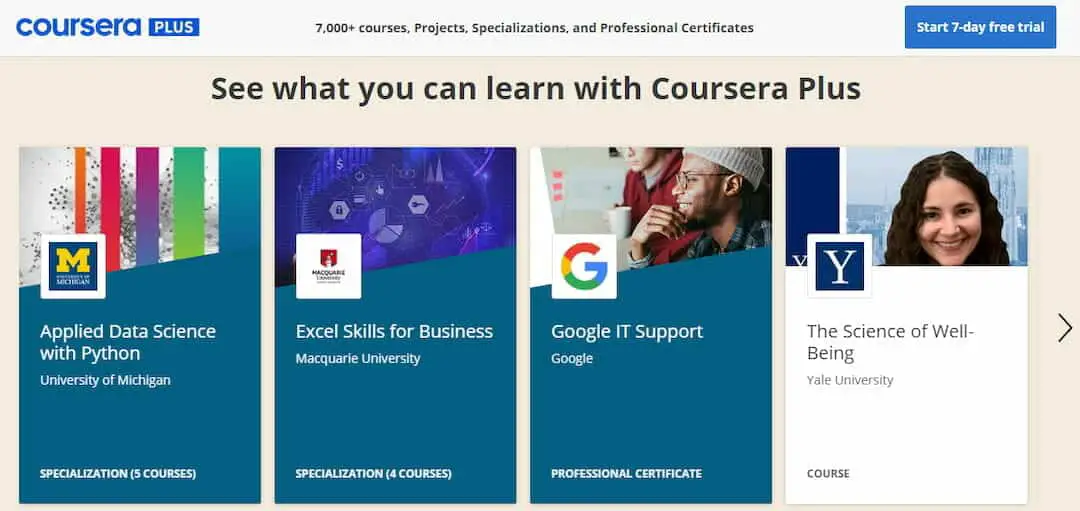 Coursera Plus offer capture